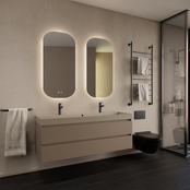 Wastafelmeubel Gliss Milan Latte Kasjmier 140cm met wastafel