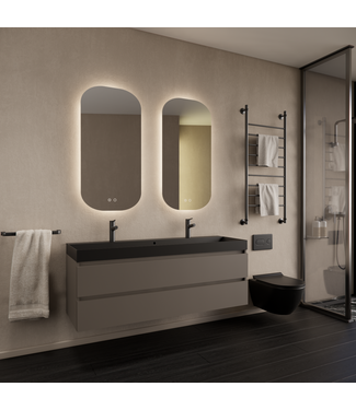 GLISS DESIGN Wastafelmeubel Gliss Milan Kobalt Grijs 140cm met wastafel