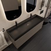 Wastafelmeubel Gliss Milan Kobalt Grijs 140cm met wastafel