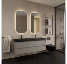 Wastafelmeubel Gliss Milan Lei Grijs 140cm met wastafel