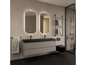 Wastafelmeubel Gliss Milan Lei Grijs 140cm met wastafel