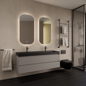 Wastafelmeubel Gliss Milan Lei Grijs 140cm met wastafel