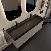 Wastafelmeubel Gliss Milan Lei Grijs 140cm met wastafel