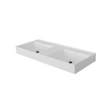 Wastafel Wonda Square 120cm - Kunstmarmer Dubbele wasbak - 2 kraangaten