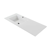 Wastafel Wonda Square slim Links 120cm - Kunstmarmer wasbak met 1 kraangat