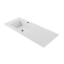 Wastafel Wonda Square slim Links 120cm - Kunstmarmer wasbak met 1 kraangat