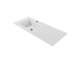 Wastafel Wonda Square slim Links 120cm - Kunstmarmer wasbak met 1 kraangat
