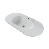 Wastafel Begonia 100cm Ovaal - Kunstmarmer wasbak met 1 kraangat
