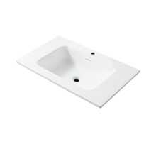Wastafel Wonda Square slim 80cm - Kunstmarmer wasbak met 1 kraangat