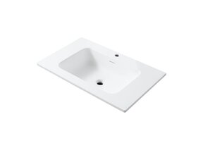 Wastafel Wonda Square slim 80cm - Kunstmarmer wasbak met 1 kraangat