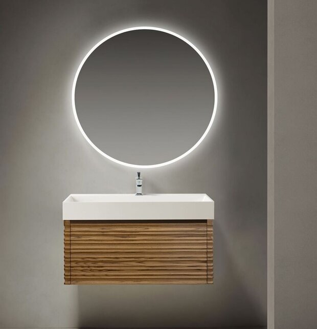 Wastafel Wonda Square 80cm - Kunstmarmer wasbak - 1 kraangat