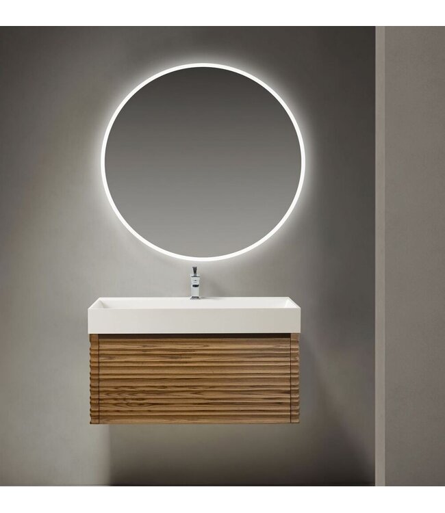 Wastafel Wonda Square 80cm - Kunstmarmer wasbak - 1 kraangat