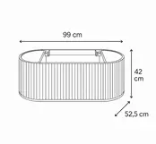 Wastafelonderkast Begonia Curve 100cm Zwart Eiken