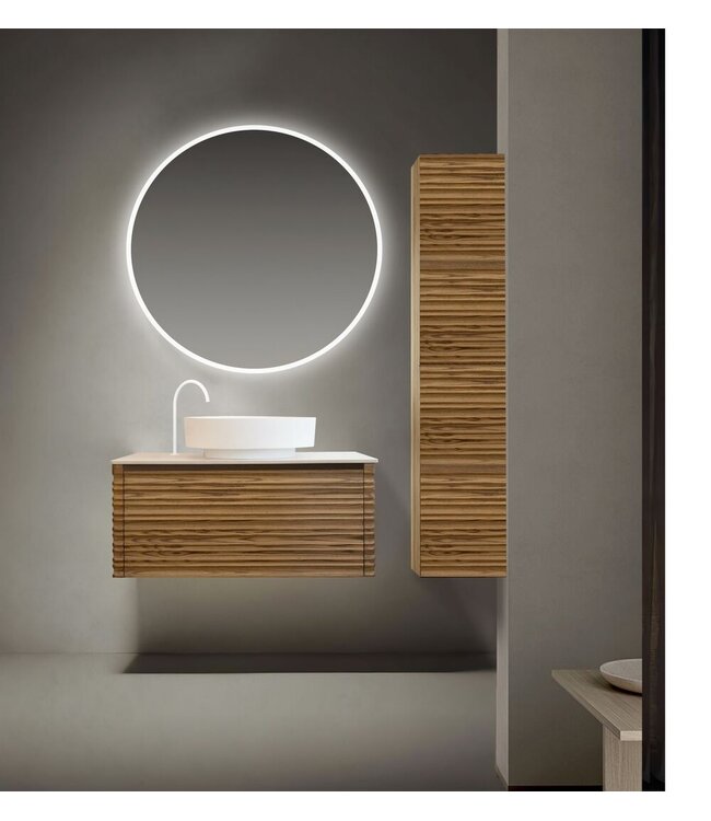 Wastafelonderkast Kamellia 80cm Licht Walnoot Massief – 1 lade