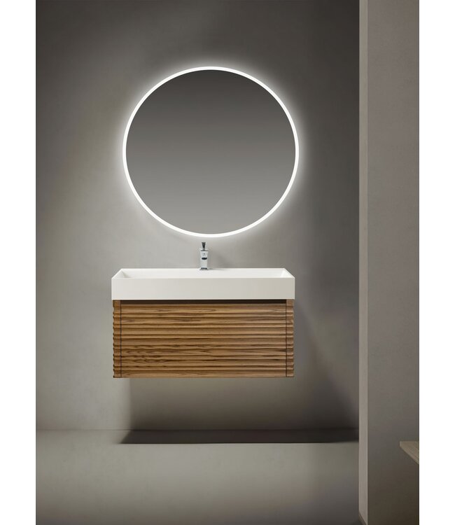 Wastafelonderkast Kamellia 80cm Licht Walnoot Massief – 1 lade