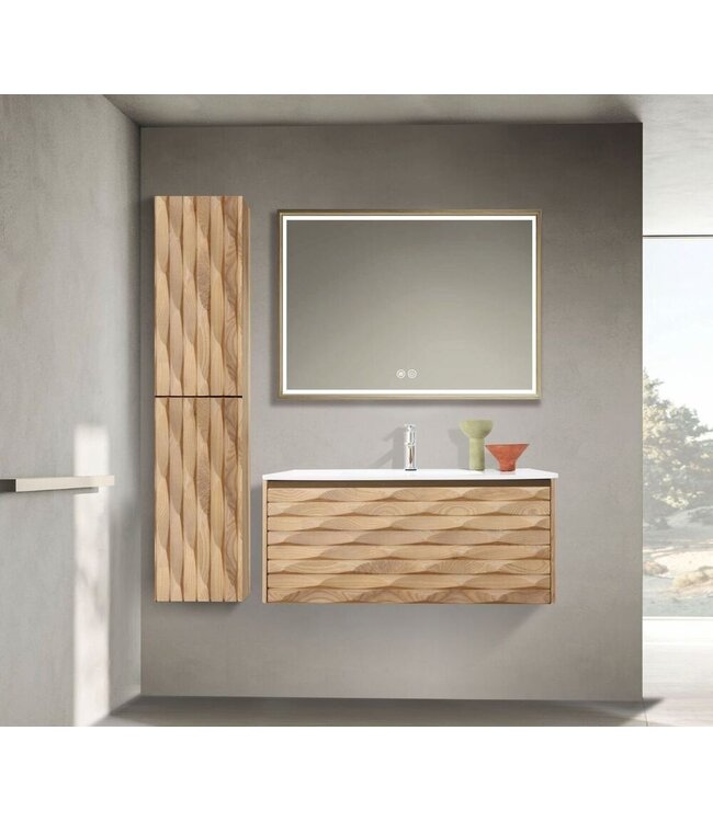 Wastafelonderkast Magnolia 80cm Licht Eiken Massief – 1 lade