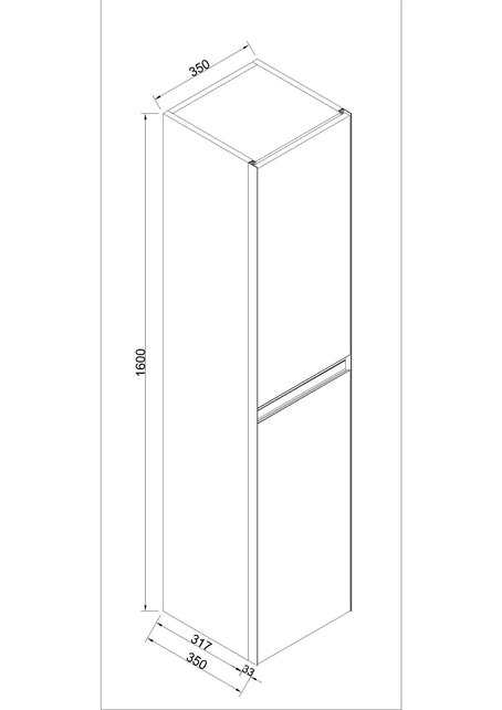 Badkamerkast Begonia Zwart Eiken 160x35x35 cm