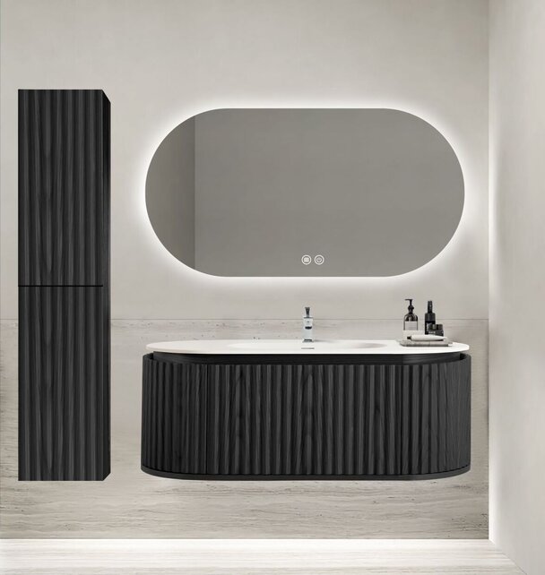 Badkamerkast Begonia Zwart Eiken 160x35x35 cm