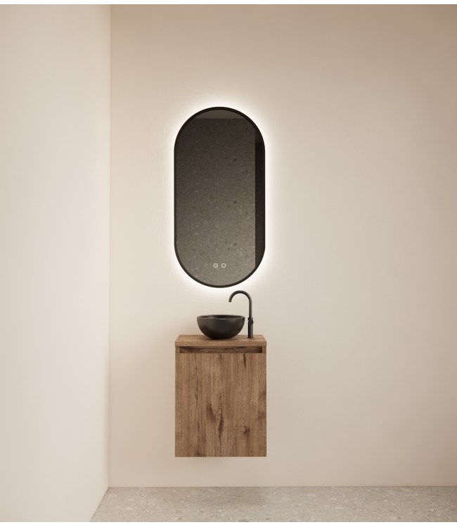 Toiletmeubel Gliss Echo Kasteel Eiken 40x50cm met toppaneel