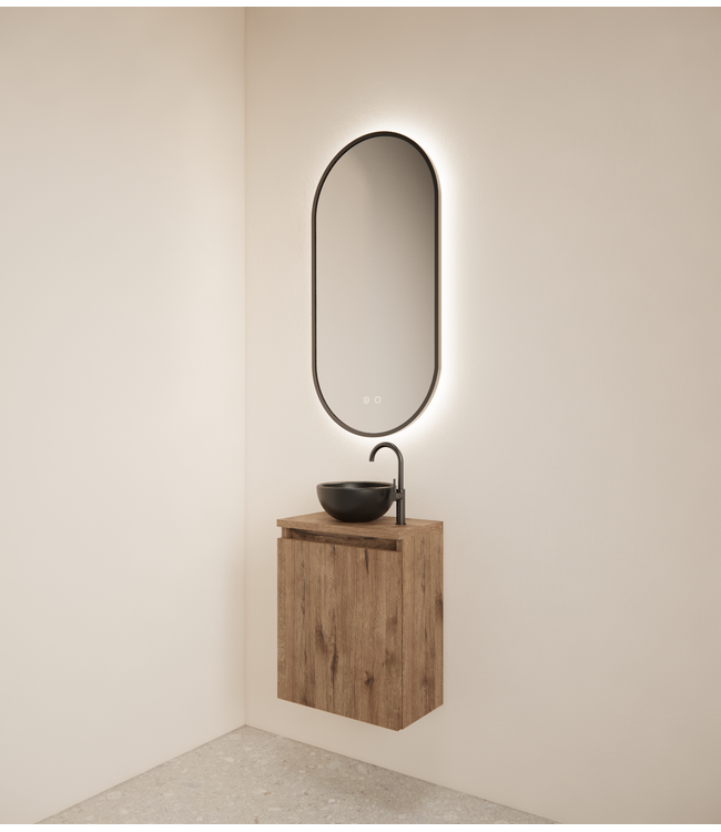 Toiletmeubel Gliss Echo Kasteel Eiken 40x50cm met toppaneel