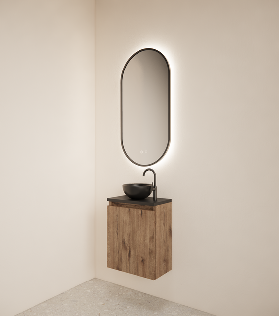 Toiletmeubel Gliss Echo Kasteel Eiken 40x50cm met toppaneel