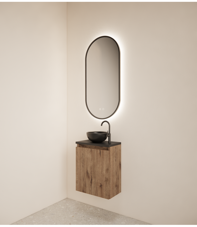 Toiletmeubel Gliss Echo Kasteel Eiken 40x50cm met toppaneel