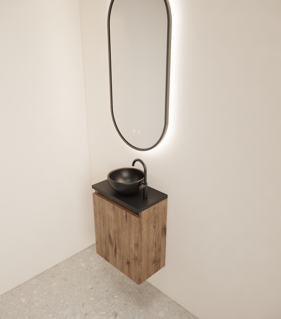 Toiletmeubel Gliss Echo Kasteel Eiken 40x50cm met toppaneel