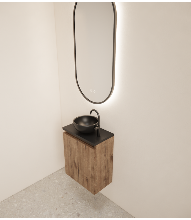 Toiletmeubel Gliss Echo Kasteel Eiken 40x50cm met toppaneel