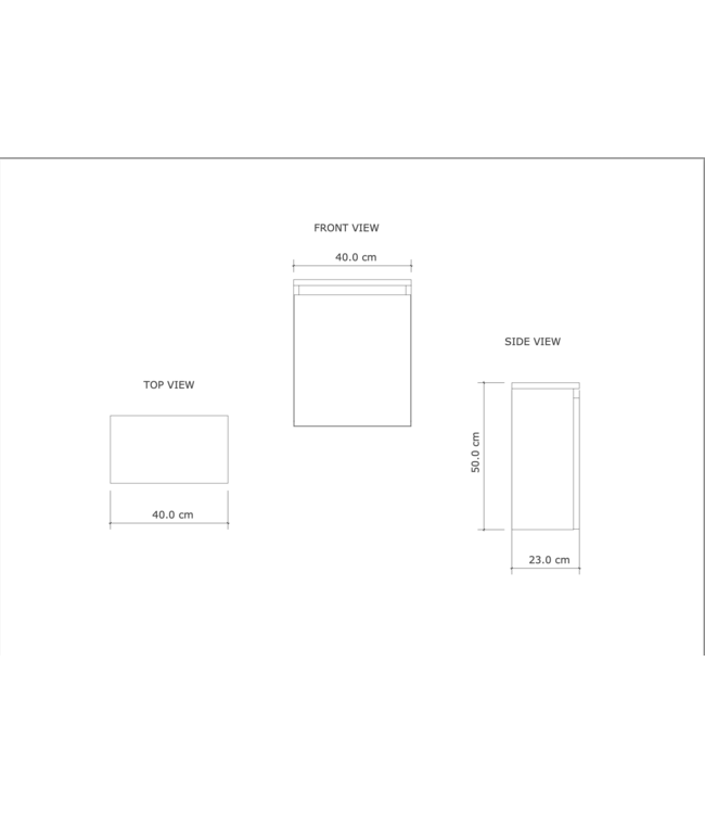 Toiletmeubel Gliss Echo Kasteel Eiken 40x50cm met toppaneel