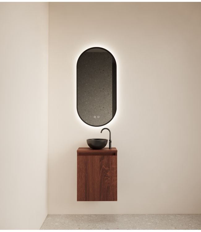 Toiletmeubel Gliss Echo Choco Eiken 40x50cm met toppaneel