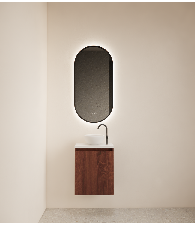 Toiletmeubel Gliss Echo Choco Eiken 40x50cm met toppaneel