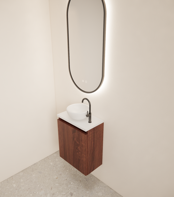 Toiletmeubel Gliss Echo Choco Eiken 40x50cm met toppaneel