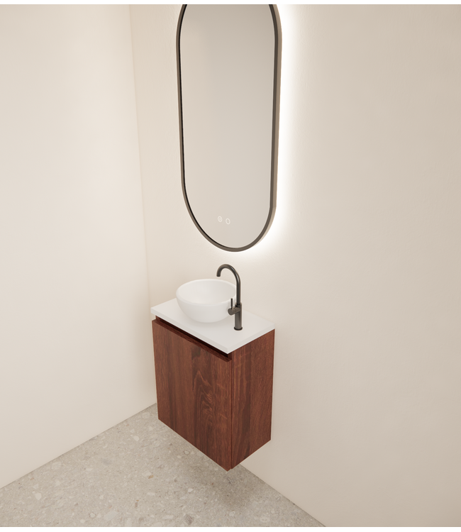 Toiletmeubel Gliss Echo Choco Eiken 40x50cm met toppaneel
