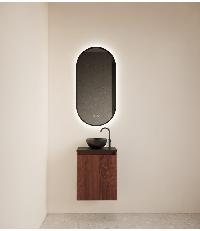 Toiletmeubel Gliss Echo Choco Eiken 40x50cm met toppaneel