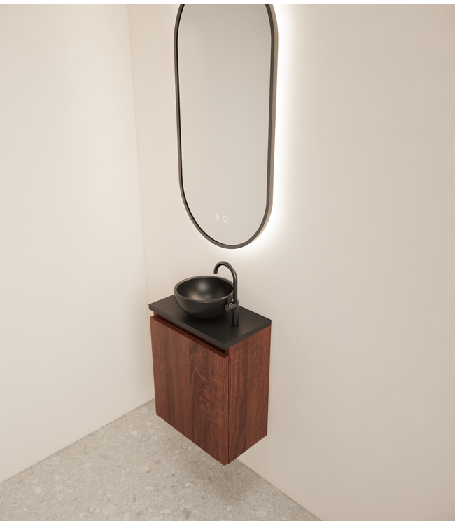 Toiletmeubel Gliss Echo Choco Eiken 40x50cm met toppaneel