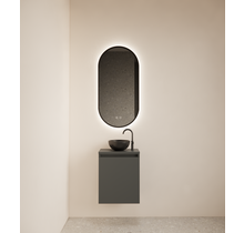 Toiletmeubel Gliss Echo Graphite Grijs 40x50cm met toppaneel
