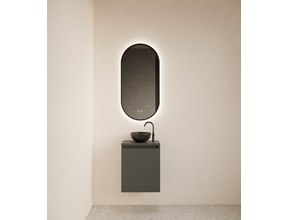 Toiletmeubel Gliss Echo Graphite Grijs 40x50cm met toppaneel