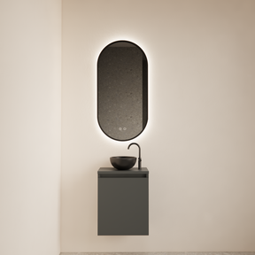 Toiletmeubel Gliss Echo Graphite Grijs 40x50cm met toppaneel