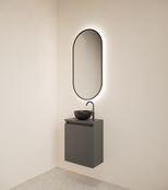 Toiletmeubel Gliss Echo Graphite Grijs 40x50cm met toppaneel