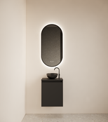 Toiletmeubel Gliss Echo Mat Zwart 40x50cm met toppaneel