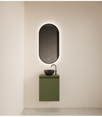 GLISS DESIGN Toiletmeubel Gliss Echo Olijf Groen 40x50cm met toppaneel
