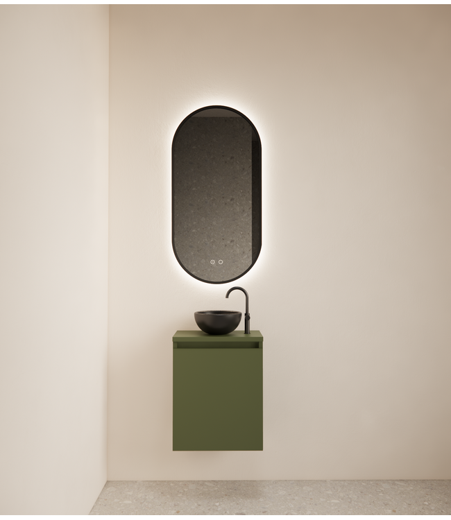 Toiletmeubel Gliss Echo Olijf Groen 40x50cm met toppaneel