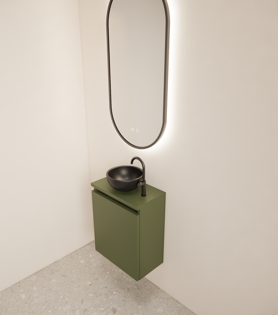 Toiletmeubel Gliss Echo Olijf Groen 40x50cm met toppaneel