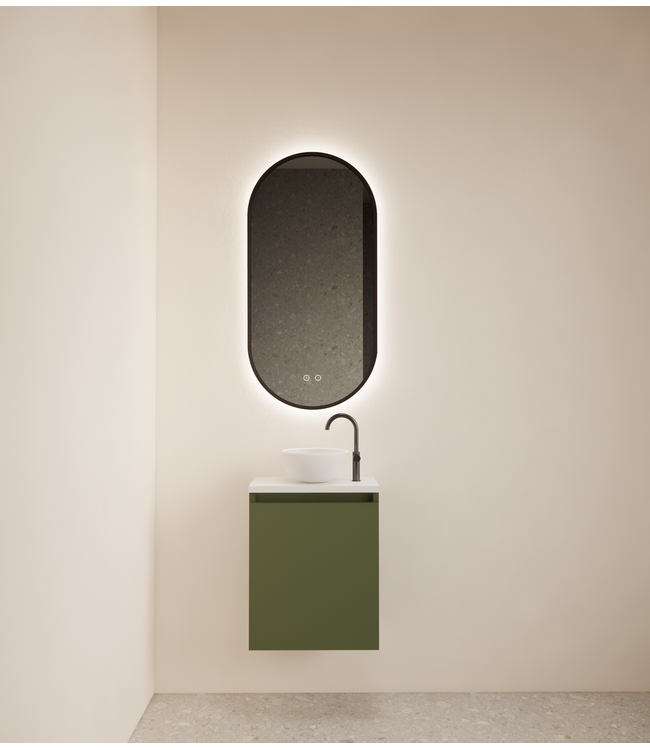 Toiletmeubel Gliss Echo Olijf Groen 40x50cm met toppaneel