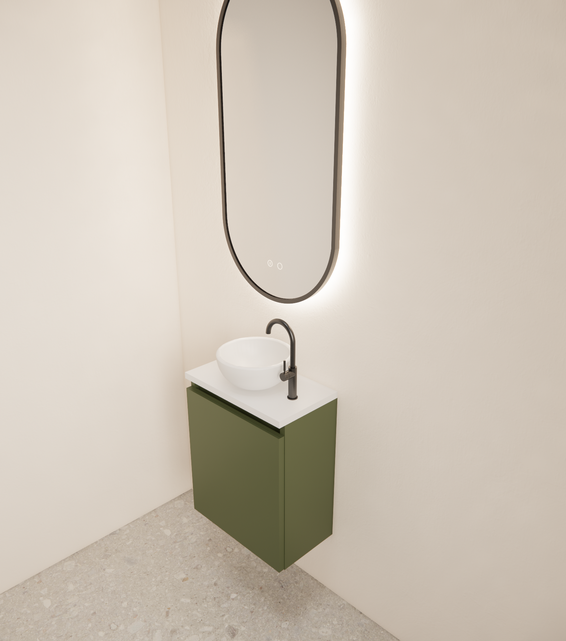 Toiletmeubel Gliss Echo Olijf Groen 40x50cm met toppaneel