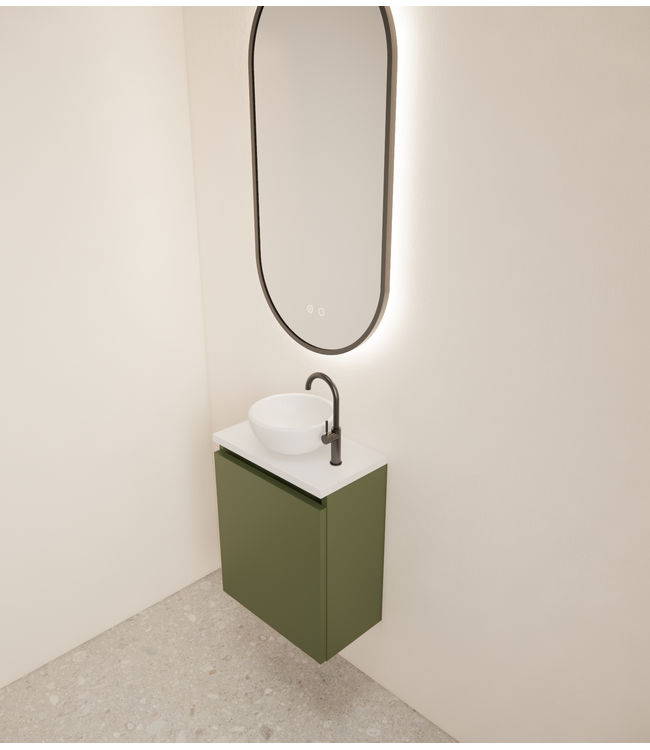 Toiletmeubel Gliss Echo Olijf Groen 40x50cm met toppaneel