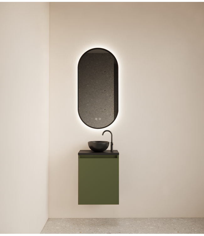 Toiletmeubel Gliss Echo Olijf Groen 40x50cm met toppaneel