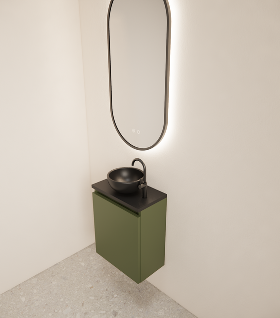 Toiletmeubel Gliss Echo Olijf Groen 40x50cm met toppaneel