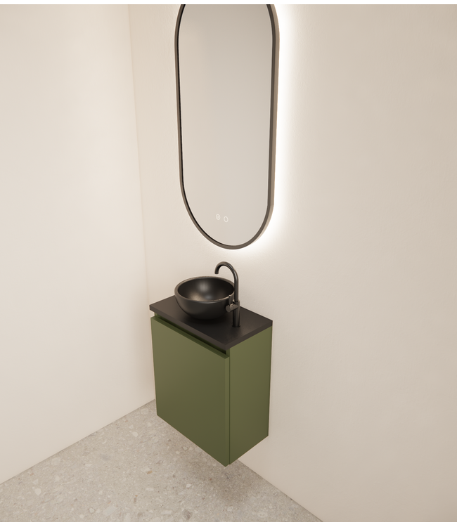 Toiletmeubel Gliss Echo Olijf Groen 40x50cm met toppaneel