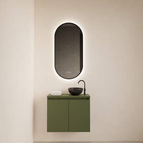 Toiletmeubel Gliss Echo Olijf Groen 60x50cm met toppaneel